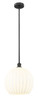 White Venetian - 1 Light - 14 inch - Matte Black - Stem Hung - Pendant (616-1S-BK-G1217-14WV)