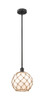 Farmhouse Rope - 1 Light - 10 inch - Matte Black - Cord hung - Mini Pendant (616-1S-BK-G121-10RB)