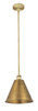 Berkshire - 1 Light - 12 inch - Brushed Brass - Cord hung - Mini Pendant (616-1S-BB-MBC-12-BB)