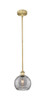 Athens Deco Swirl - 1 Light - 8 inch - Brushed Brass - Cord hung - Mini Pendant (616-1S-BB-G1213-8SM)