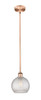Athens - 1 Light - 8 inch - Antique Copper - Cord hung - Mini Pendant (616-1S-AC-G122C-8CL)