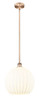 White Venetian - 1 Light - 14 inch - Antique Copper - Stem Hung - Pendant (616-1S-AC-G1217-14WV)