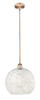 White Mouchette - 1 Light - 14 inch - Antique Copper - Stem Hung - Pendant (616-1S-AC-G1216-14WM)