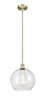 Athens - 1 Light - 12 inch - Antique Brass - Cord hung - Mini Pendant (616-1S-AB-G124-12-LED)