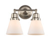 Cone - 2 Light - 14 inch - Brushed Satin Nickel - Bath Vanity Light (623-2W-SN-G61)