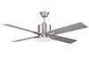 Teana 52" 4-Blade Ceiling Fan in Brushed Polished Nickel w/ Brushed Nickel/Walnut Blades; Light Kit Included (optional) (TEA52BNK4)