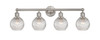 Athens - 4 Light - 33 inch - Brushed Satin Nickel - Bath Vanity Light (616-4W-SN-G122C-6CL)