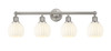 White Venetian - 4 Light - 33 inch - Brushed Satin Nickel - Bath Vanity Light (616-4W-SN-G1217-6WV)