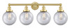 Beacon - 4 Light - 35 inch - Satin Gold - Bath Vanity Light (616-4W-SG-G202-8)