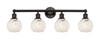 White Mouchette - 4 Light - 33 inch - Oil Rubbed Bronze - Bath Vanity Light (616-4W-OB-G1216-6WM)