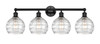 Athens Deco Swirl - 4 Light - 35 inch - Matte Black - Bath Vanity Light (616-4W-BK-G1213-8)