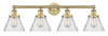 Cone - 4 Light - 35 inch - Brushed Brass - Bath Vanity Light (616-4W-BB-G44)