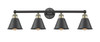 Edison - 4 Light - 34 inch - Black Antique Brass - Bath Vanity Light (616-4W-BAB-M8-BK)