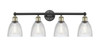Castile - 4 Light - 33 inch - Black Antique Brass - Bath Vanity Light (616-4W-BAB-G382)