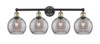 Athens Deco Swirl - 4 Light - 35 inch - Black Antique Brass - Bath Vanity Light (616-4W-BAB-G1213-8SM)