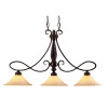 Torbellino 3 Light Linear Pendant in Cordoban Bronze with Remolino Glass (8106-10 CDB)