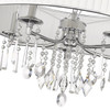 Echelon 5 Light Chandelier In Chrome W/ Bridal Veil Fabric Shade(s) (8981-5 BRI)