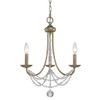 Mirabella 3 Light Mini Chandelier, Golden Aura, Pearl Chiffon Glass (7644-M3 GA)