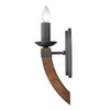 Madera 1 Light Sconce In Black Iron With Rustic Oak Wood (1821-1W BI)