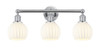 White Venetian - 3 Light - 24 inch - Polished Chrome - Bath Vanity Light (616-3W-PC-G1217-6WV)
