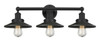 Railroad - 3 Light - 26 inch - Matte Black - Bath Vanity Light (616-3W-BK-M6-BK)