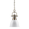 Duncan Small Pendant with Chain in Aged Brass with a White Shade (3602-S AB-WH)