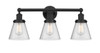 Cone - 3 Light - 24 inch - Matte Black - Bath Vanity Light (616-3W-BK-G64)