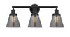 Cone - 3 Light - 24 inch - Matte Black - Bath Vanity Light (616-3W-BK-G63)