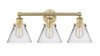 Cone - 3 Light - 26 inch - Brushed Brass - Bath Vanity Light (616-3W-BB-G42)