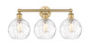 Athens Water Glass - 3 Light - 26 inch - Brushed Brass - Bath Vanity Light (616-3W-BB-G1215-8)