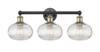 Ithaca - 3 Light - 26 inch - Black Antique Brass - Bath Vanity Light (616-3W-BAB-G555-8CL)