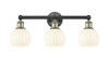 White Venetian - 3 Light - 24 inch - Black Antique Brass - Bath Vanity Light (616-3W-BAB-G1217-6WV)