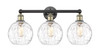 Athens Water Glass - 3 Light - 26 inch - Black Antique Brass - Bath Vanity Light (616-3W-BAB-G1215-8)