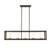 Smyth 5 Light Linear Pendant In Gunmetal Bronze With Opal Glass (2073-LP GMT-OP)
