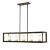Smyth 5 Light Linear Pendant In Gunmetal Bronze With Opal Glass (2073-LP GMT-OP)