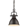Duncan 1 Light Mini Pendant, Rubbed Bronze, Matching Shade(s) (3602-M1L RBZ-RBZ)