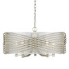 Zara 5 Lt Chandelier In White Gold With Sheer Opal Fabric Shades (5516-5 WG-SHR)
