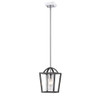 Mercer Mini Pendant in Matte Black with Chrome accents and Seeded Glass (4309-M1L BLK-SD)