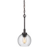 Galveston 1 Light Mini Pendant, Rubbed Bronze W/ Seeded Glass (4855-M1L RBZ-SD)