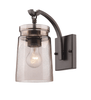 Travers 1 Light Sconce, Rubbed Bronze With Frosted Amber Glass (1405-1W RBZ-AG)