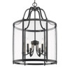 Payton 6 Light Foyer In Matte Black With Clear Glass (1157-6P BLK)