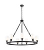Clymer - 9 Light - 40 inch - Matte Black - Chain Hung - Chandelier (840-BK-G801)