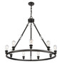 Saloon - 9 Light - 40 inch - Matte Black - Chain Hung - Chandelier (840-BK-LED)