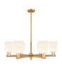 Bridal Veil - 6 Light - 24 inch - Brushed Brass - Chandelier (716-6CR-BB-G559-5GWH)