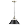 Orwell 14" Wide Large Pendant in Aged Brass with Matte Black (3306-L AB-BLK)