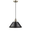Orwell 14" Wide Large Pendant in Aged Brass with Matte Black (3306-L AB-BLK)