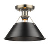 Orwell 1-Light Flush Mount in Aged Brass with Matte Black (3306-FM AB-BLK)