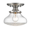 Asha 1 Light Semi-flush In Pewter W/ Clear Crushed Crystal Glass (3417-SF PW-CC)