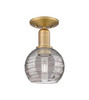 Athens Deco Swirl - 1 Light - 6 inch - Brushed Brass - Semi-Flush Mount (716-1C-BB-G1213-6SM)