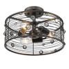 Bijoux 3 Light Semi-flush In Brushed Etruscan Bronze (1998-SF EBB)